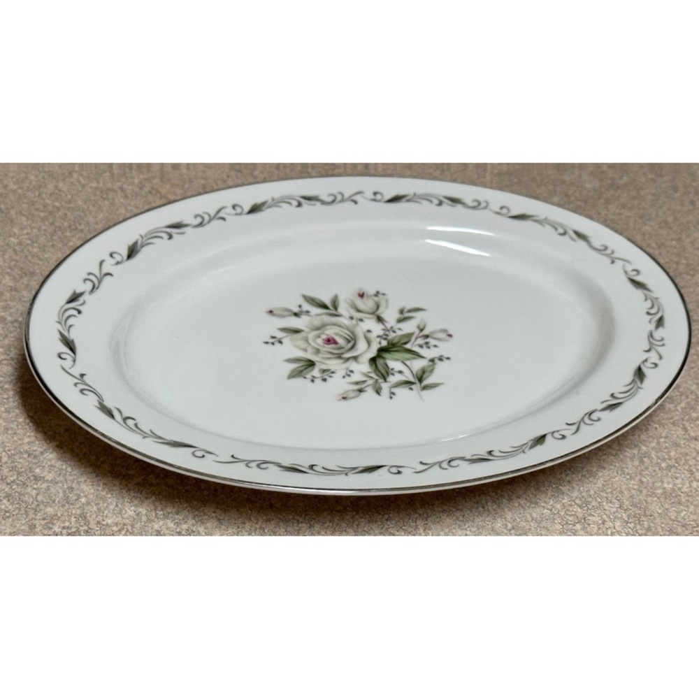 Romance Diamond China 9” Oval Platter Floral Made in Japan Replacement